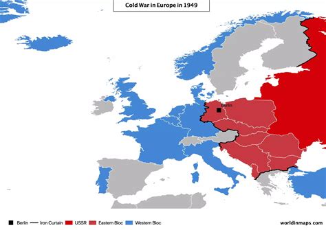 Map of Cold War in Europe